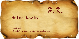 Hricz Kevin névjegykártya